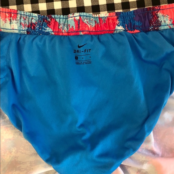 NIKE Dri-Fit runners shorts pink blue splash sz M - Picture 7 of 14